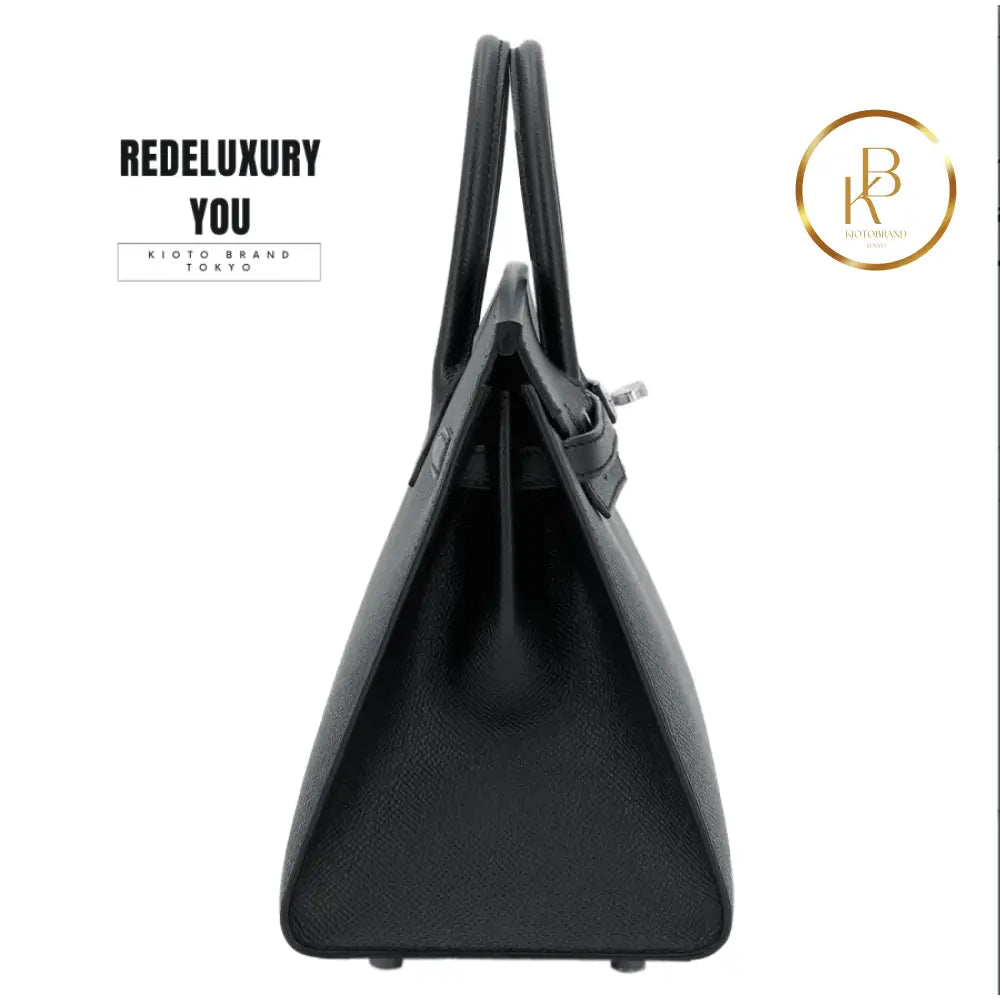 Birkin 25 Sellier Black Epsom Palladium