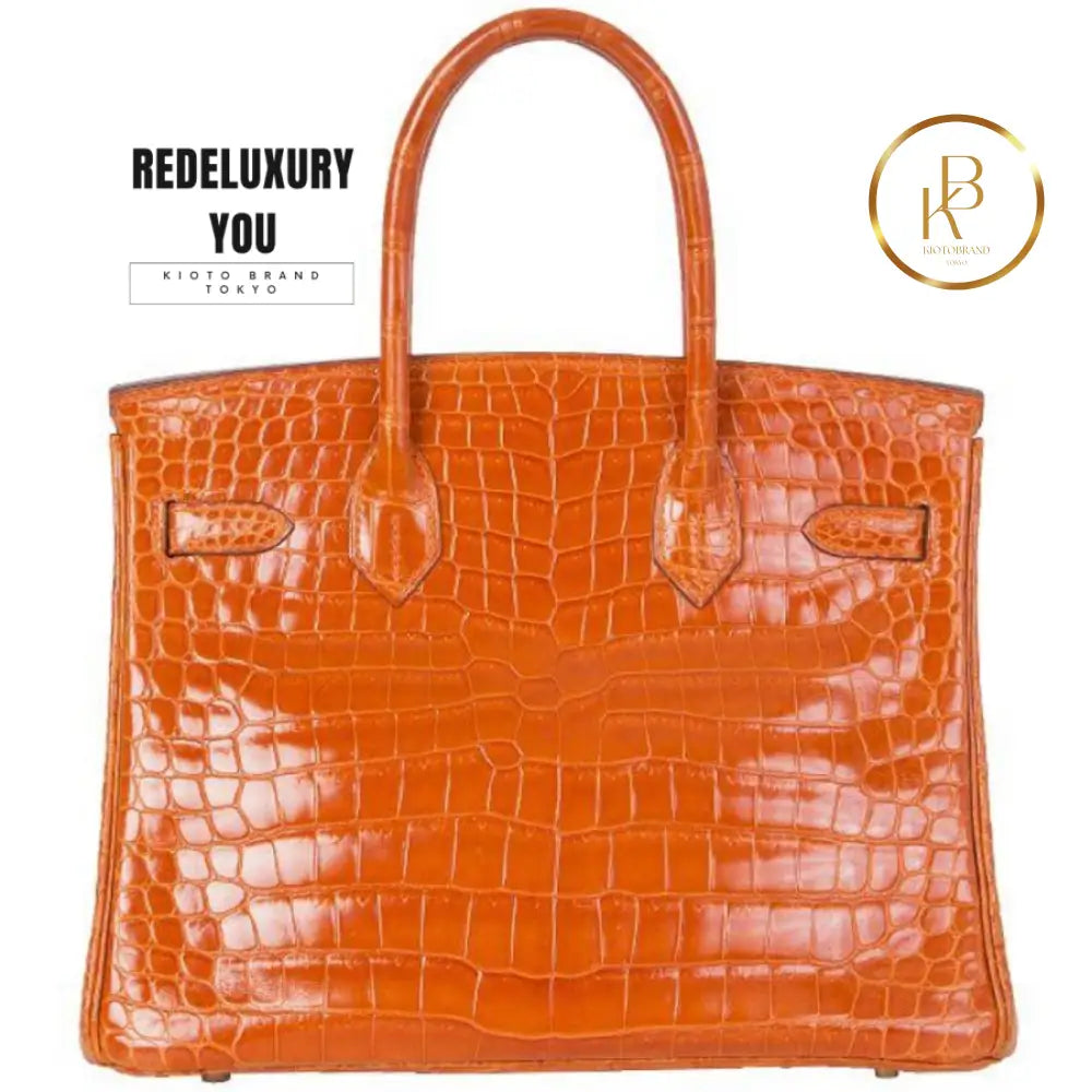 Birkin 30 Shiny Porosus Crocodile