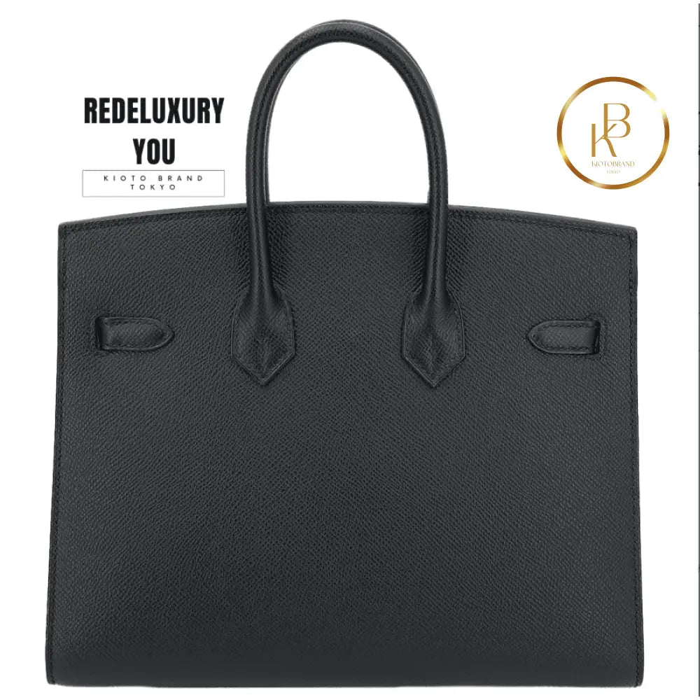 Birkin 25 Sellier Black Epsom Palladium