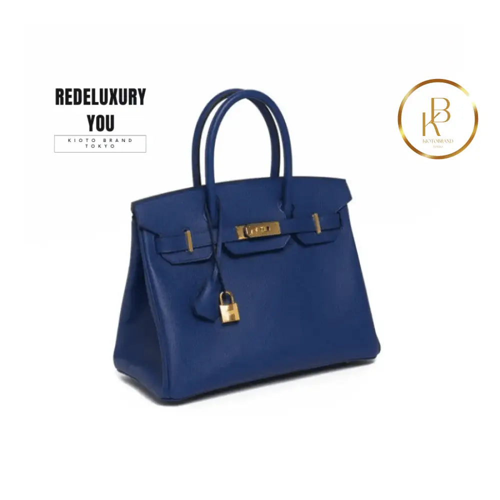 Birkin 30 Blue Electric Gold Hardware