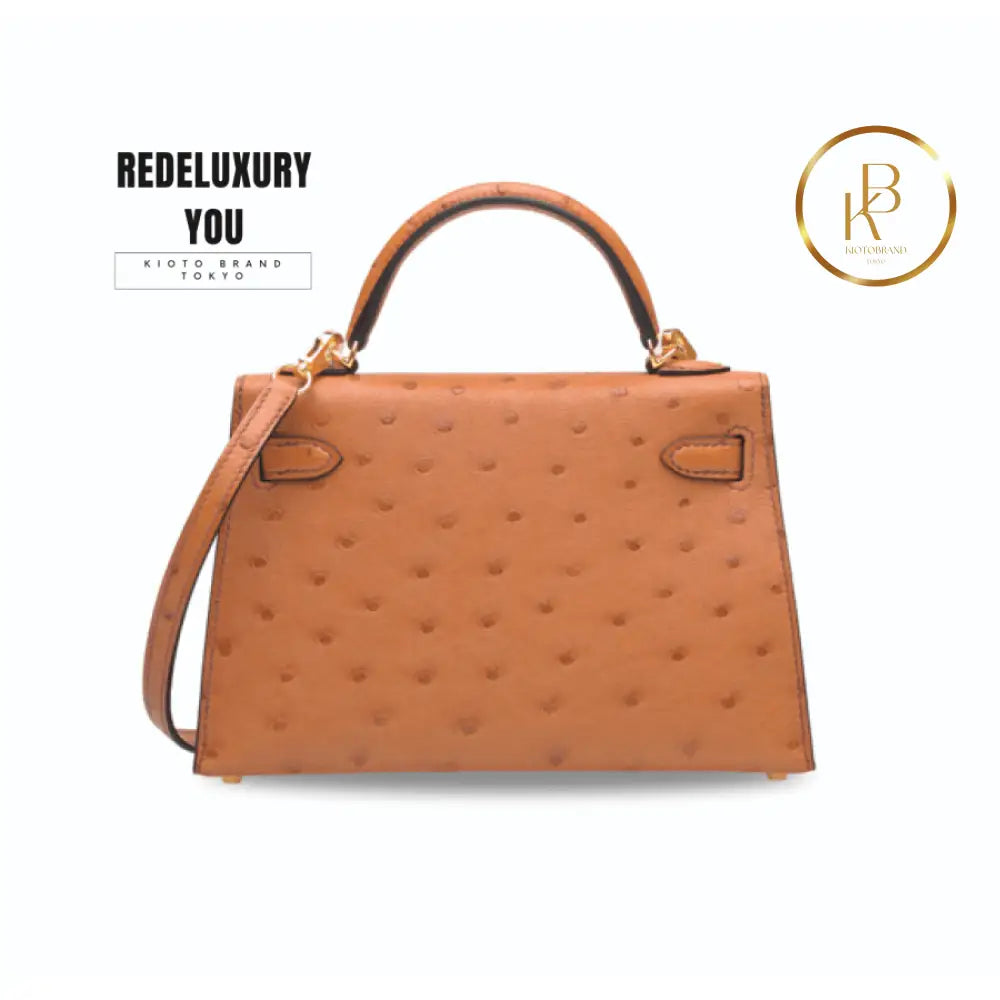 Kelly 20 Mini Ii Cognac Ostrich Ghw