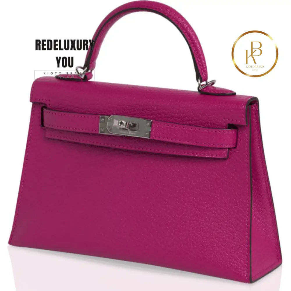 Kelly 20 Mini Sellier Rose Pourpre Chevre