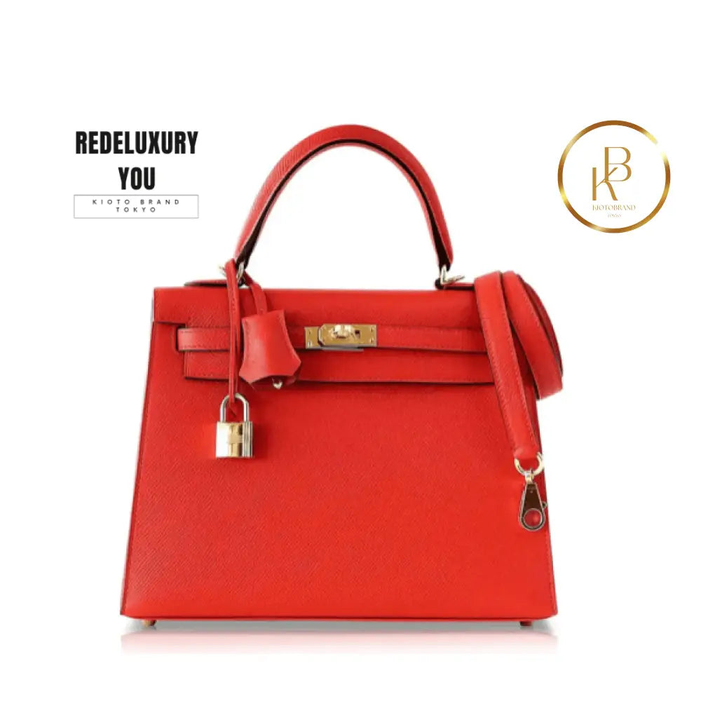 Kelly 25 Sellier Rouge Tomate Red Epsom Leather