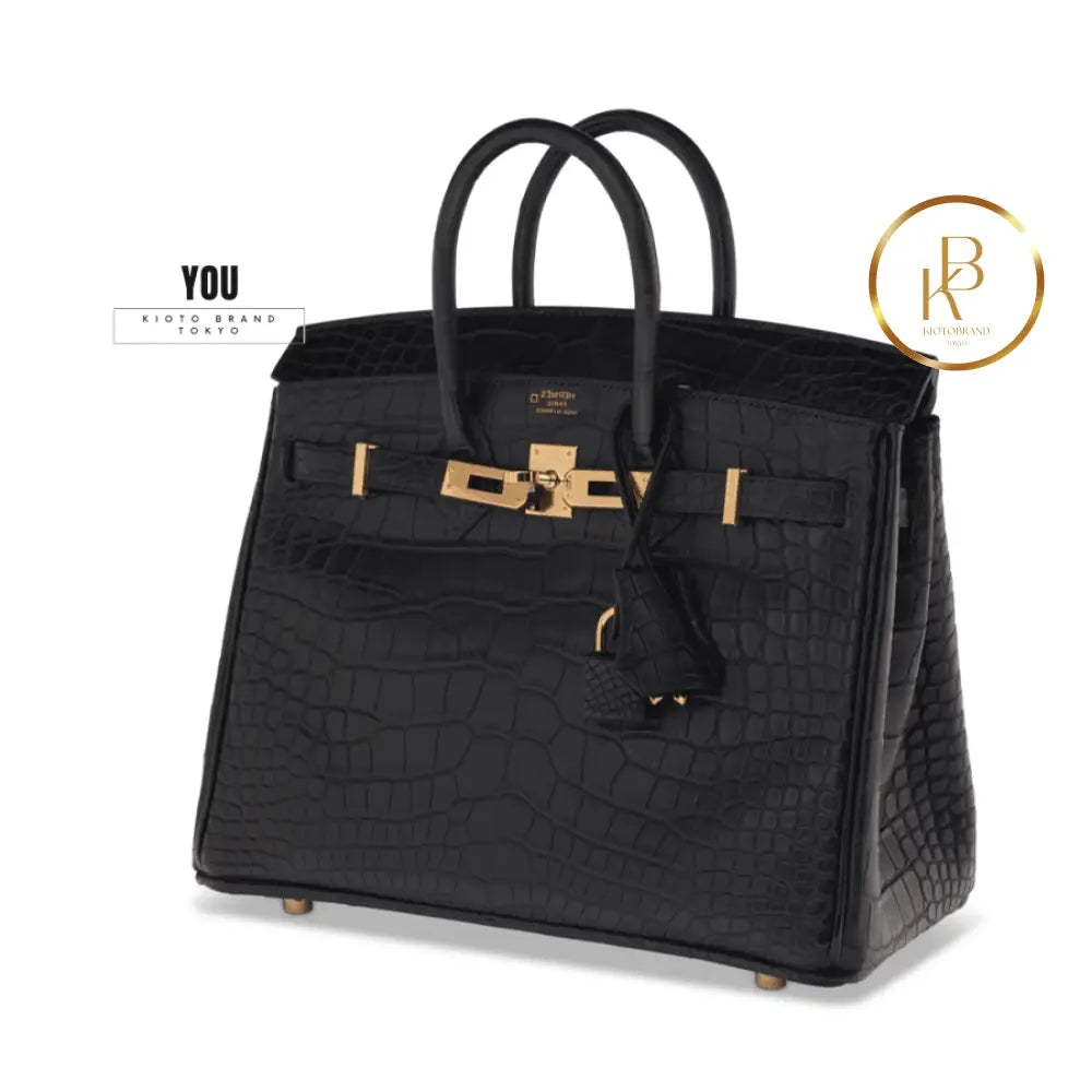 Birkin 25 Black Matte Alligator
