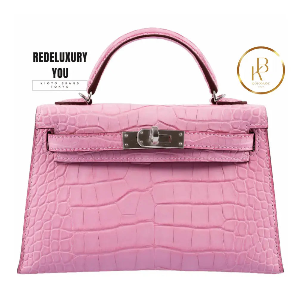 Kelly 20 Mini Ii Sellier 5P Bubblegum Matte Pink Alligator