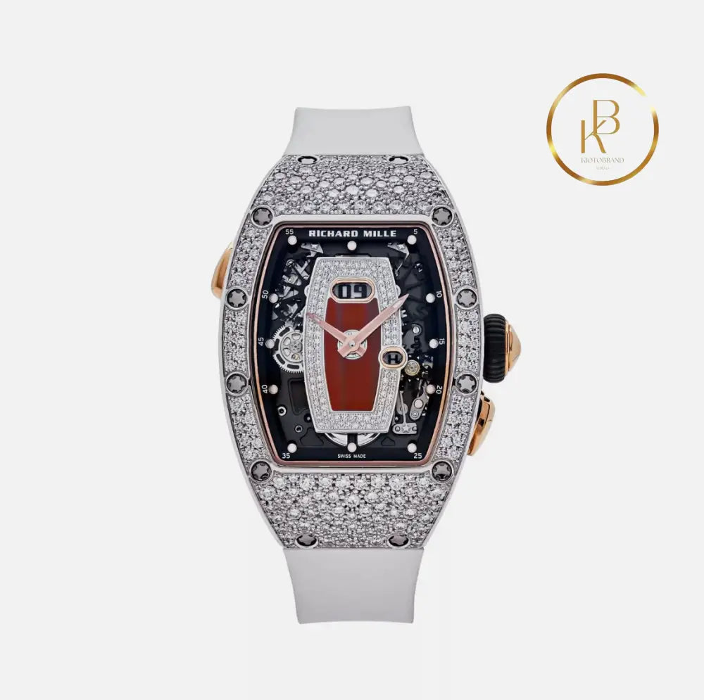 Richard Mille Rm 037 White Gold Snow Diamond Watches