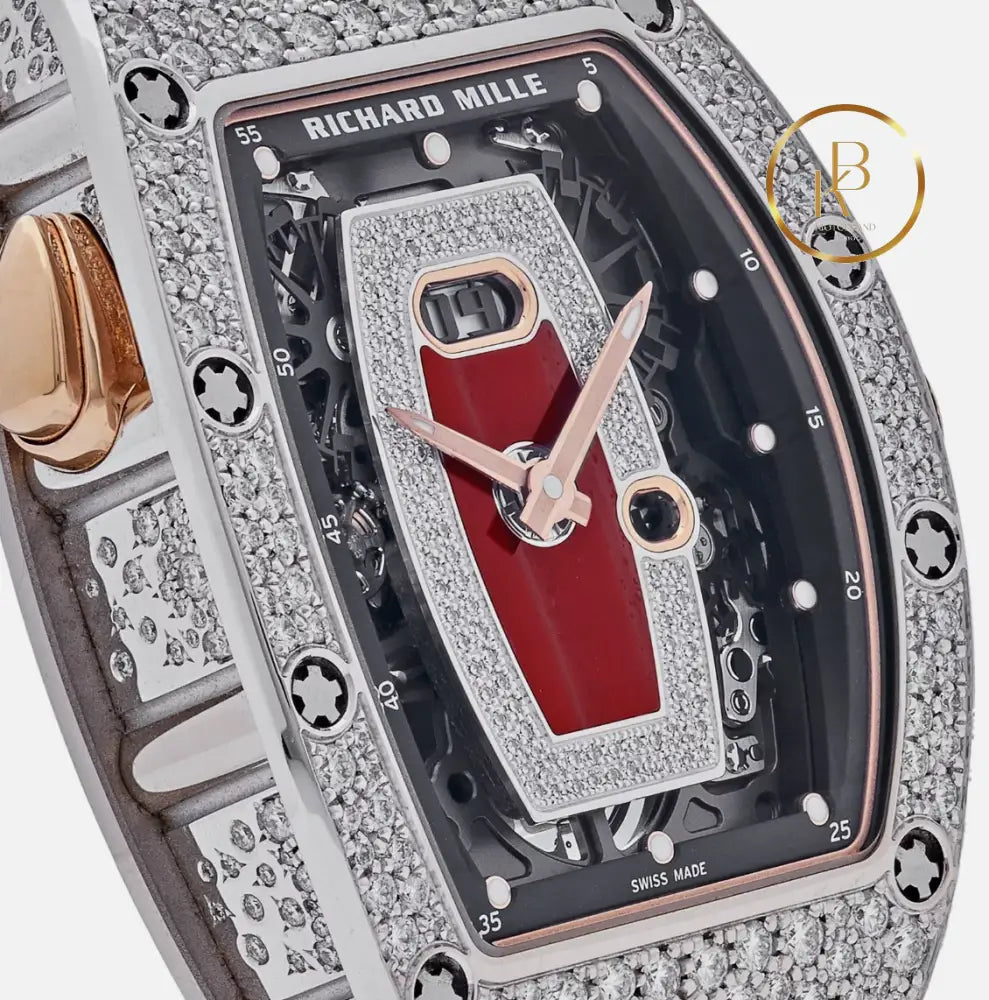 Richard Mille Rm 037 White Gold Snow Diamond Watches