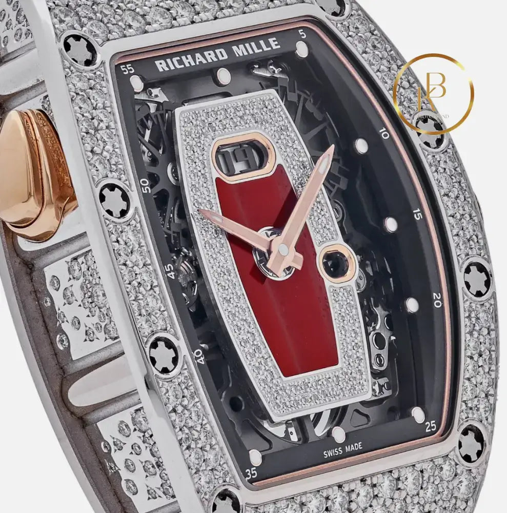 Richard Mille Rm 037 White Gold Snow Diamond Watches
