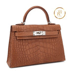 Kelly 20 Ii Gold Matte Alligator Handbags