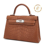 Kelly 20 Ii Gold Matte Alligator Handbags
