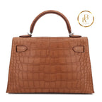 Kelly 20 Ii Gold Matte Alligator Handbags