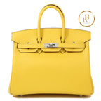 Birkin 25 Jaune De Naples Swift Handbags