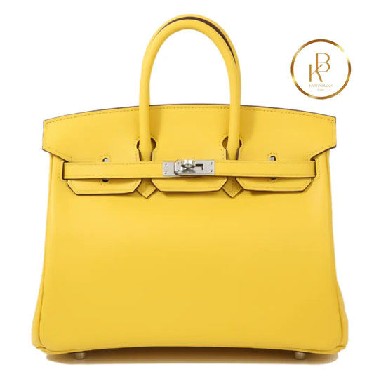 Birkin 25 Jaune De Naples Swift Handbags