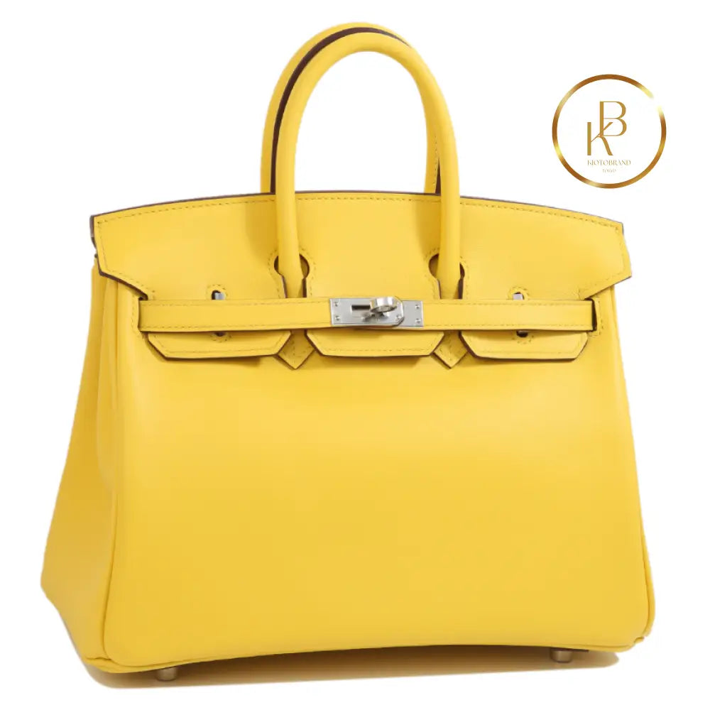 Birkin 25 Jaune De Naples Swift Handbags