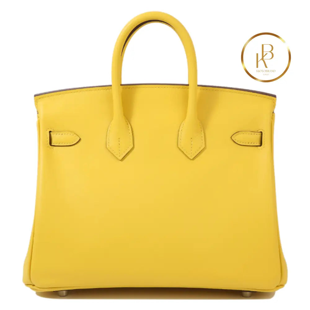 Birkin 25 Jaune De Naples Swift Handbags