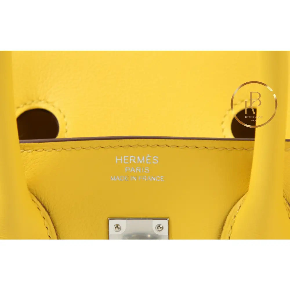 Birkin 25 Jaune De Naples Swift Handbags