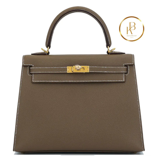 Kelly 25 Sellier Etoupe Epsom Handbags