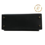 Kelly 25 Sellier Black Sombrero Leather Ghw Handbags