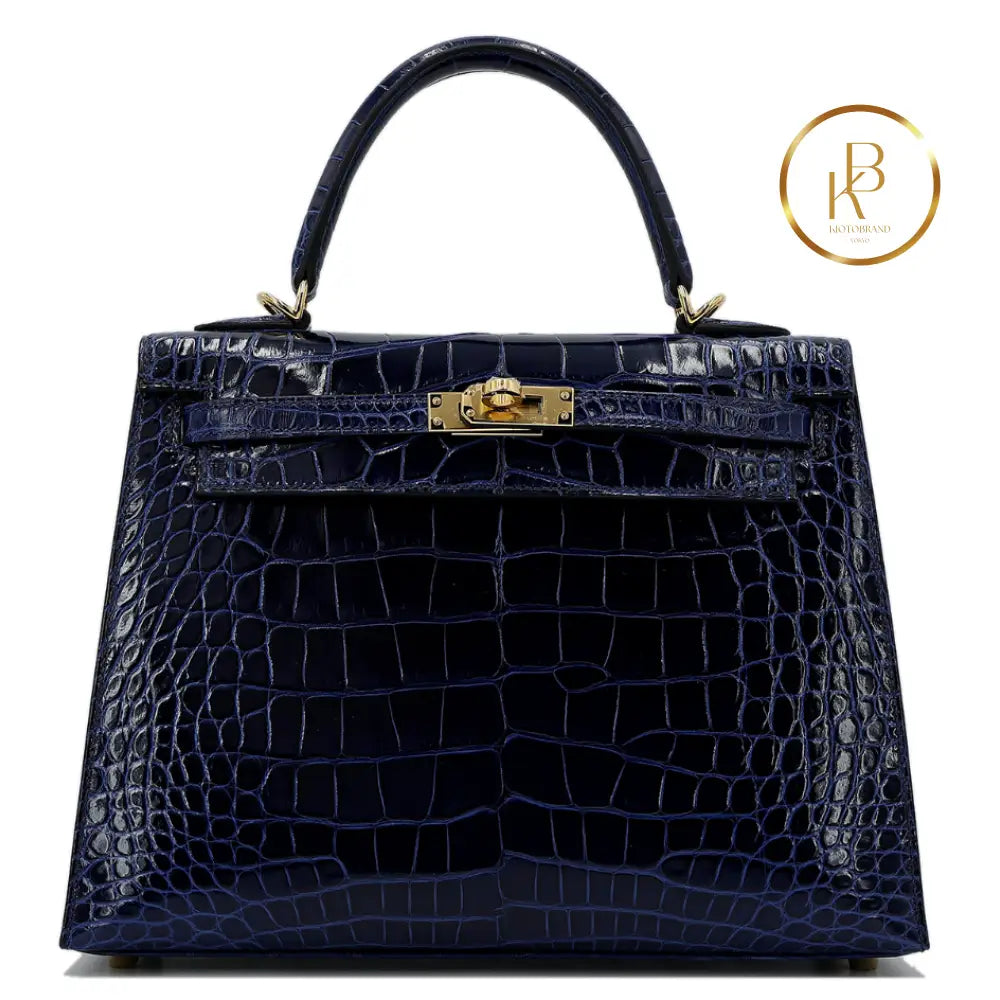 Kelly 25 Sellier Blue Sapphire Alligator Handbags