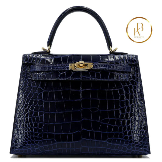 Kelly 25 Sellier Blue Sapphire Alligator Handbags