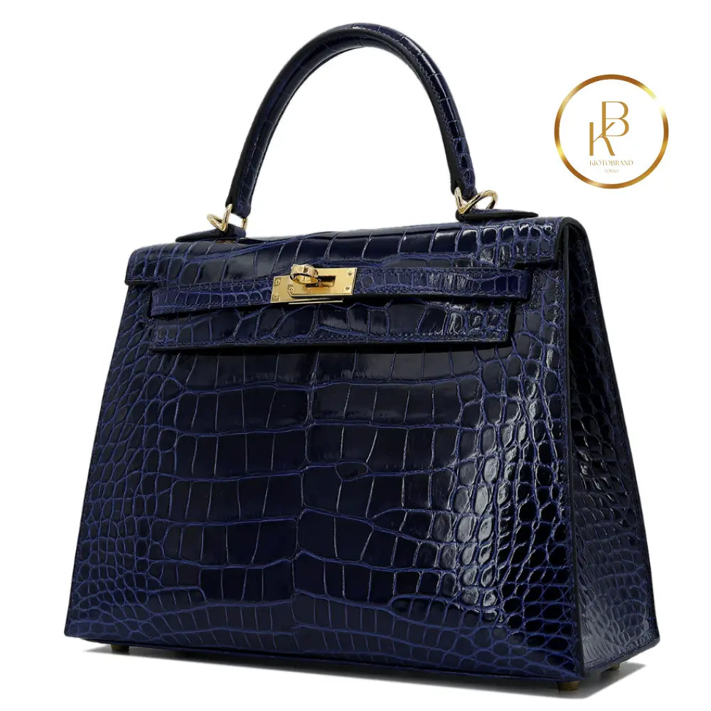 Kelly 25 Sellier Blue Sapphire Alligator Handbags