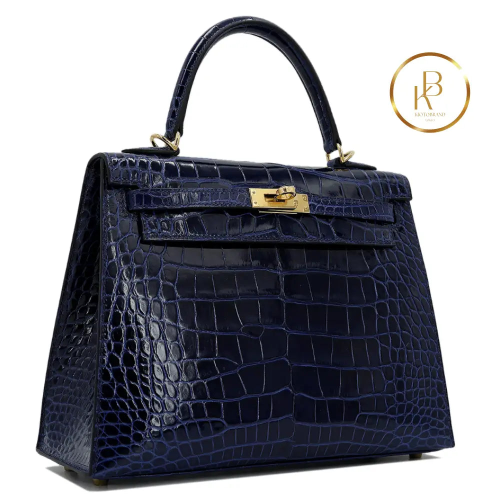 Kelly 25 Sellier Blue Sapphire Alligator Handbags