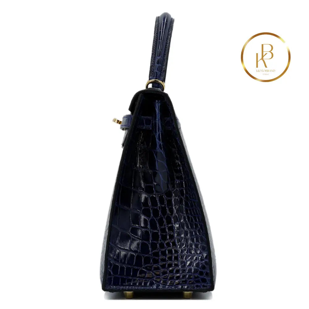 Kelly 25 Sellier Blue Sapphire Alligator Handbags