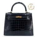 Kelly 25 Sellier Blue Baltique Alligator Handbags