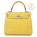 Kelly 25 Mimosa Matte Niloticus Croc Handbags