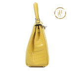 Kelly 25 Mimosa Matte Niloticus Croc Handbags