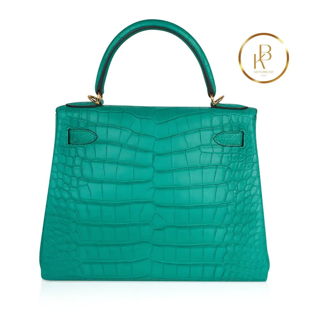 Kelly 28 Vert Jade Matte Alligator Handbags