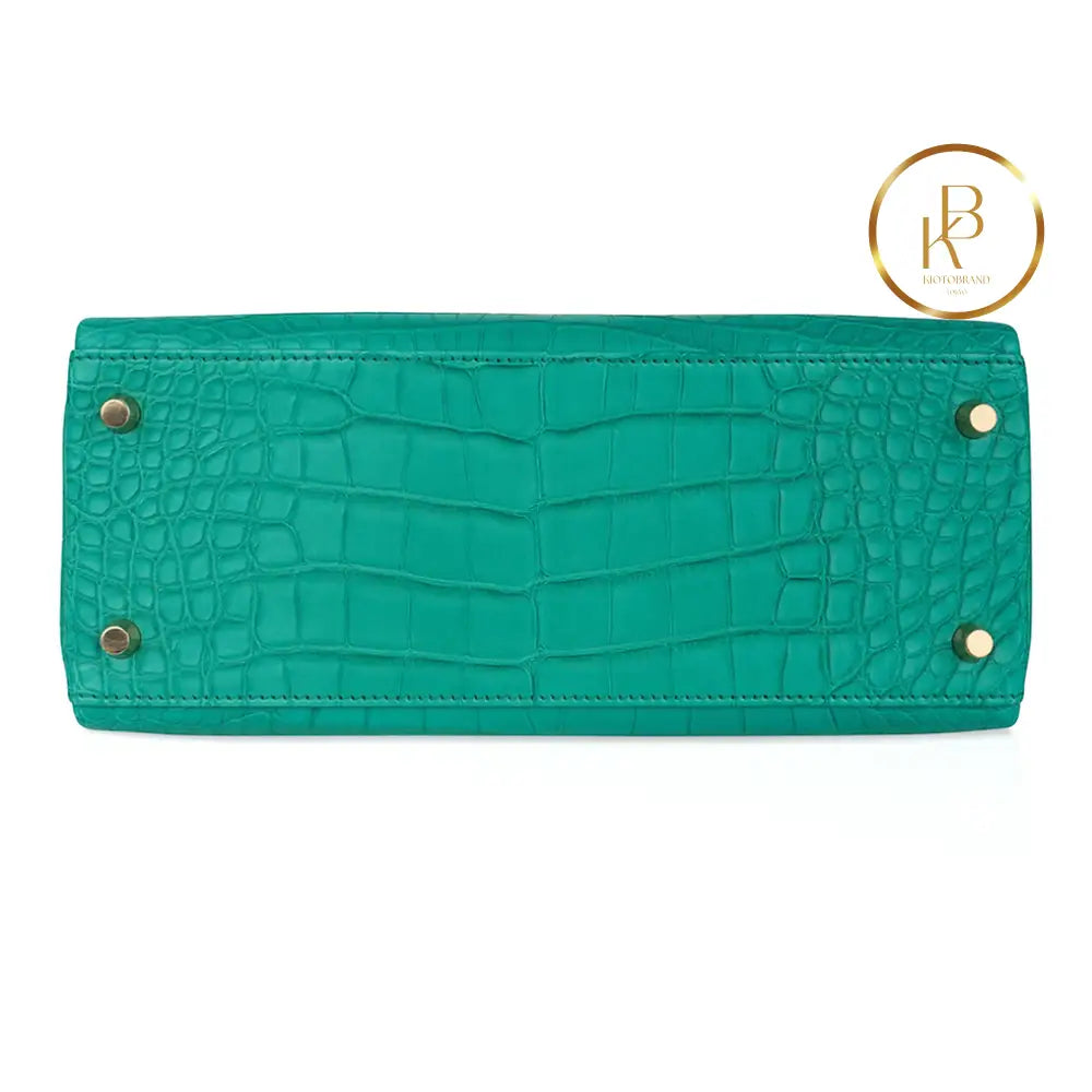 Kelly 28 Vert Jade Matte Alligator Handbags