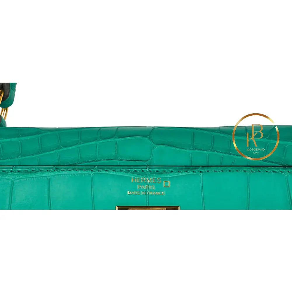 Kelly 28 Vert Jade Matte Alligator Handbags