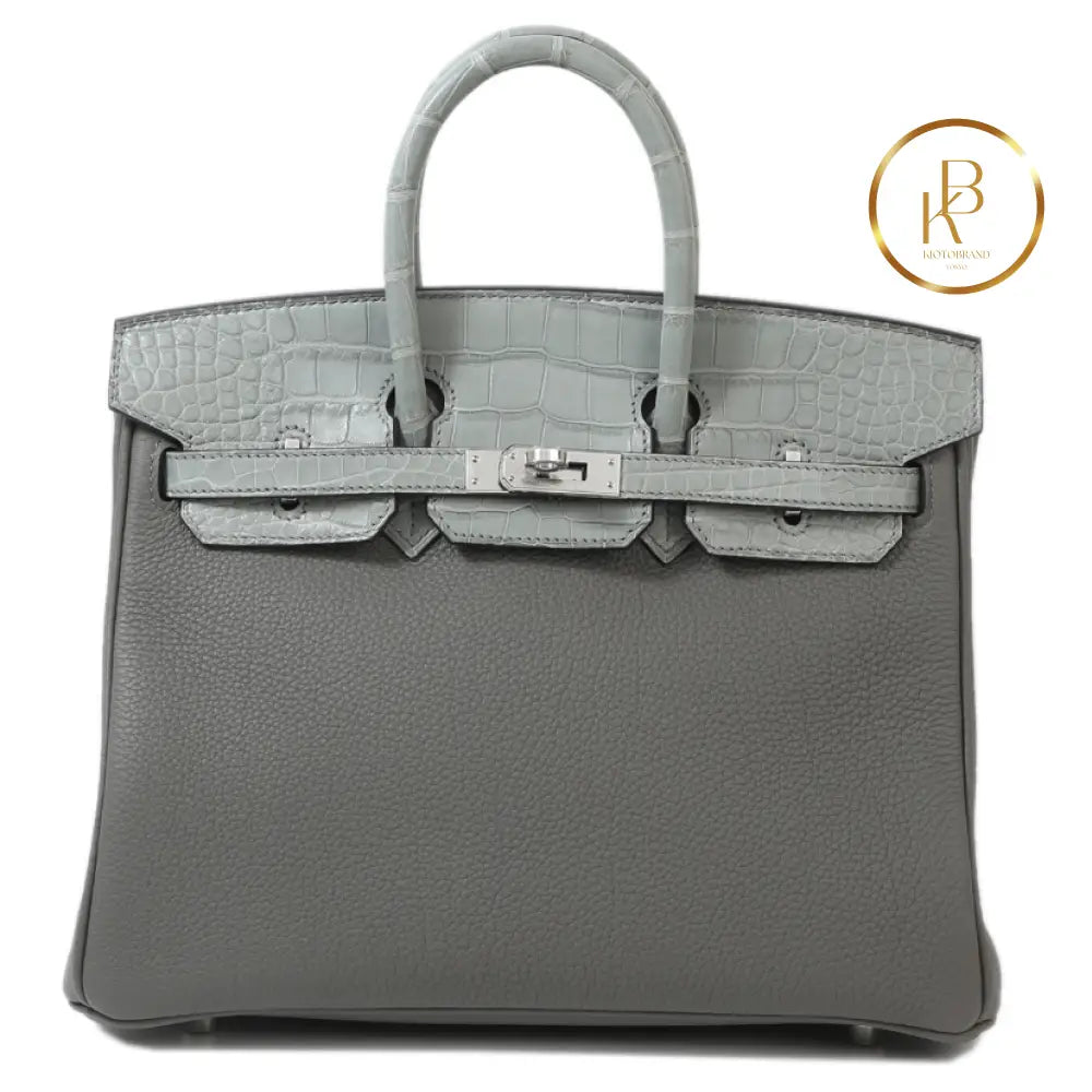 Birkin 25 Touch Gris Meyer & Ciment Togo Handbags