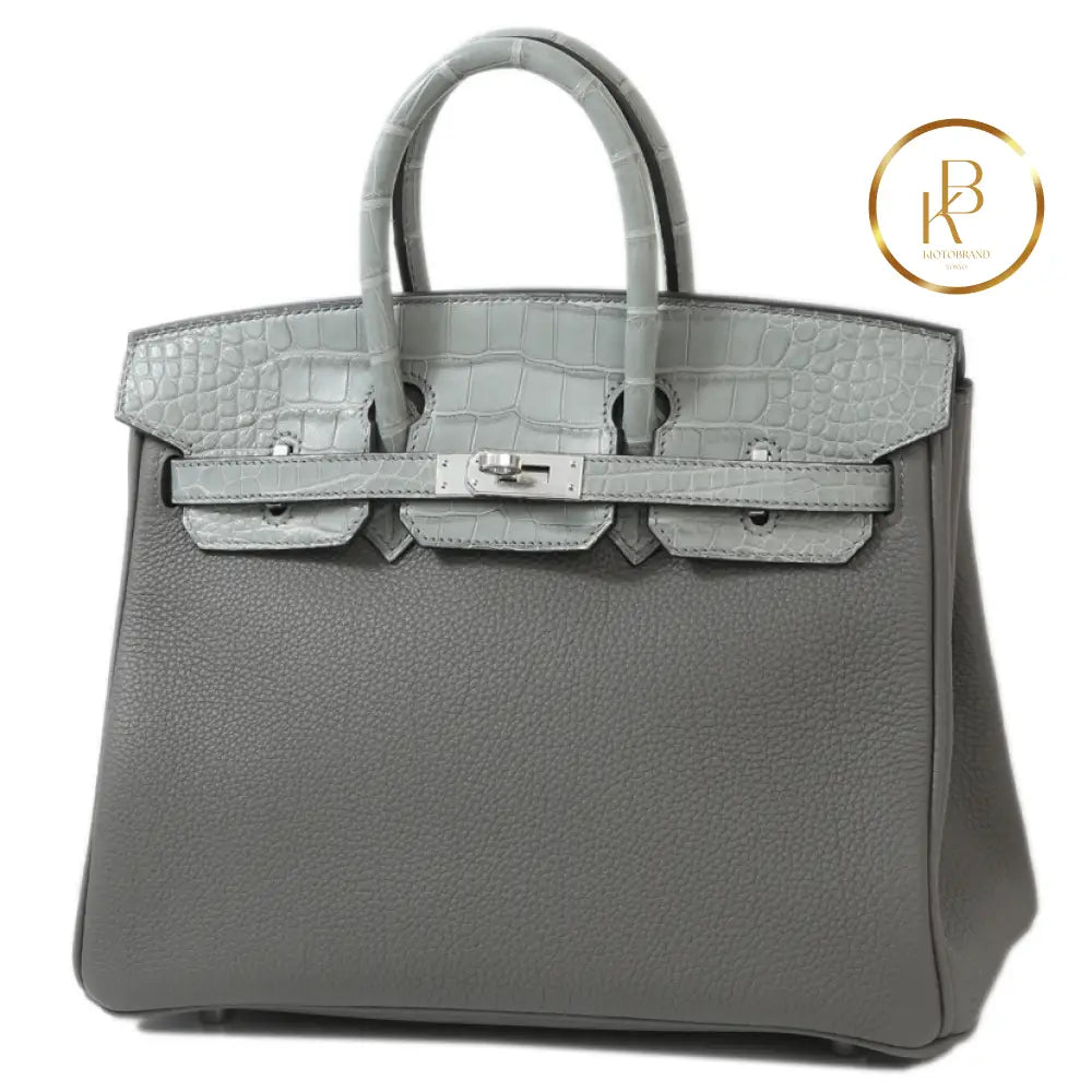 Birkin 25 Touch Gris Meyer & Ciment Togo Handbags