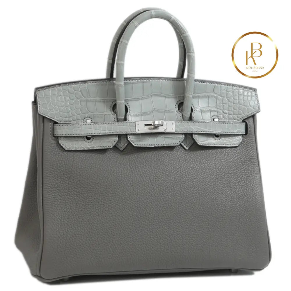 Birkin 25 Touch Gris Meyer & Ciment Togo Handbags