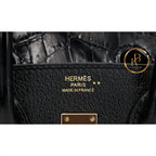 Birkin 25 Touch Black Niloticus Croc Rose Gold Hardware Handbags
