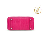 Birkin 25 Matte Rose Shocking Alligator Palladium Handbags