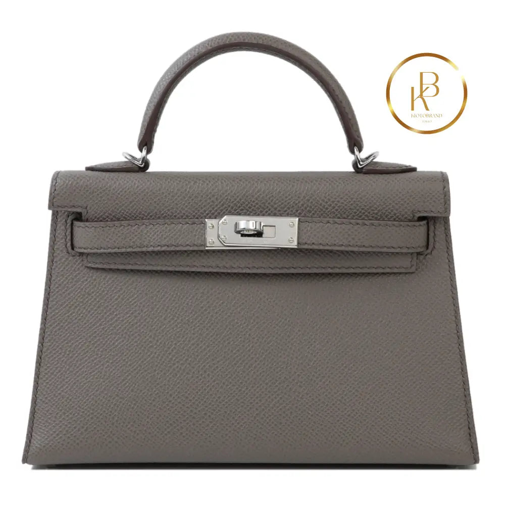 Kelly 20 Mini Ii Etain Epsom Handbags