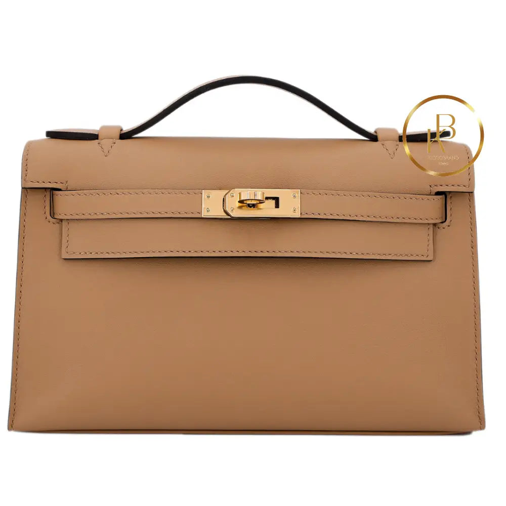 Kelly Pochette Chai Swift Gold Hardware Handbags