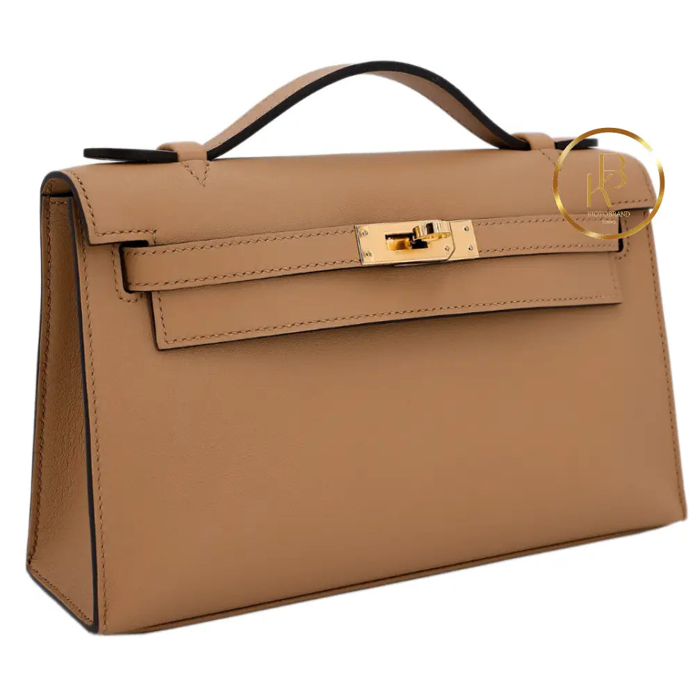 Kelly Pochette Chai Swift Gold Hardware Handbags