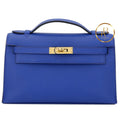 Kelly Pochette Blue Royal Swift Handbags