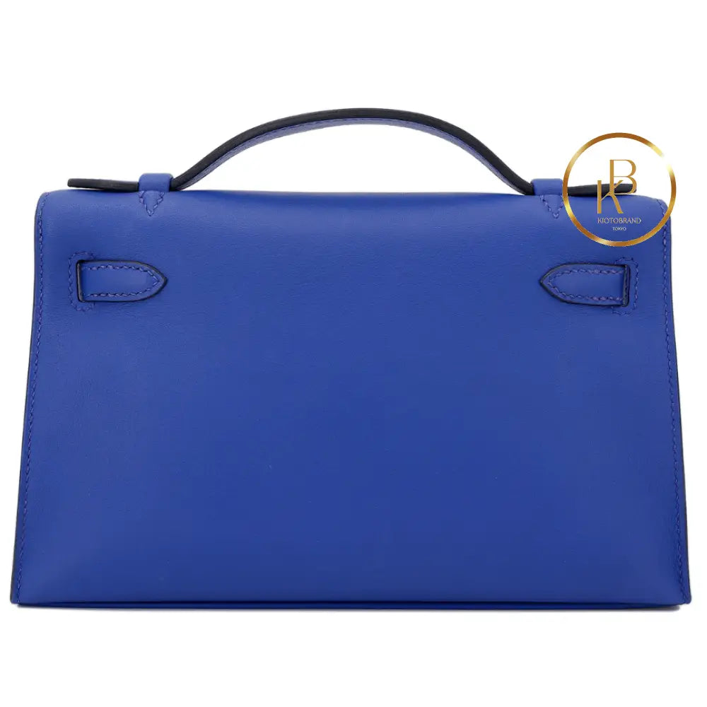 Kelly Pochette Blue Royal Swift Handbags