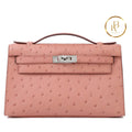 Kelly Pochette Terre Cuite Ostrich Handbags