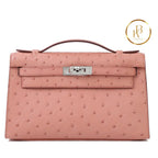 Kelly Pochette Terre Cuite Ostrich Handbags