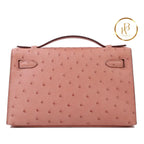 Kelly Pochette Terre Cuite Ostrich Handbags