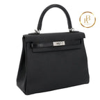 Kelly 25 Touch Black Togo Palladium Handbags