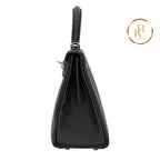 Kelly 25 Touch Black Togo Palladium Handbags