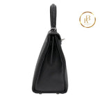 Kelly 25 Touch Black Togo Palladium Handbags
