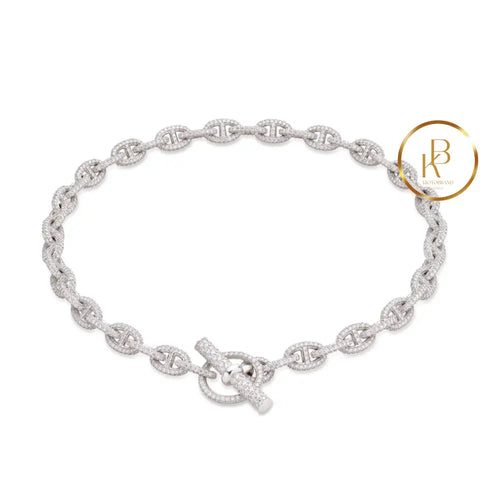 18K White Gold & Diamond Chaîne Dancre Necklace Necklace